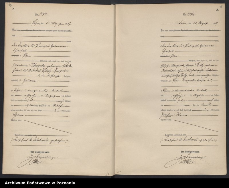 Obraz 20 z jednostki "Księga miejscowa urodzeń tom IV [Rejestr główny urodzeń]"