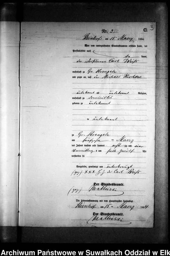 image.from.unit.number "Sterbe-Neben-Register des Preussischen Standes-Amtes Gr. Strengeln Kreis Angerburg"