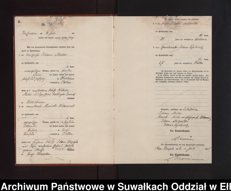 image.from.unit.number "Heiraths-Neben-Register des Preussischen Standes-Amtes Gross Konopken Kreis Loetzen"