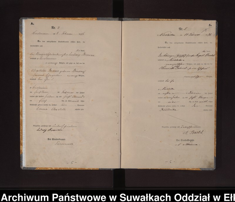 image.from.unit.number "Geburts-Haupt-Register des Königlich Preussischen Standes-Amtes der Stadt Nicolaiken Kreis Sensburg"