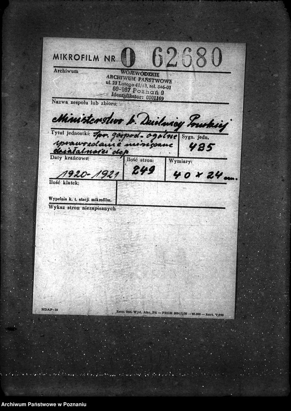 Obraz 2 z jednostki "Sprawy gospodarcze-ogólne Sprawozdania miesięczne działalności dep."