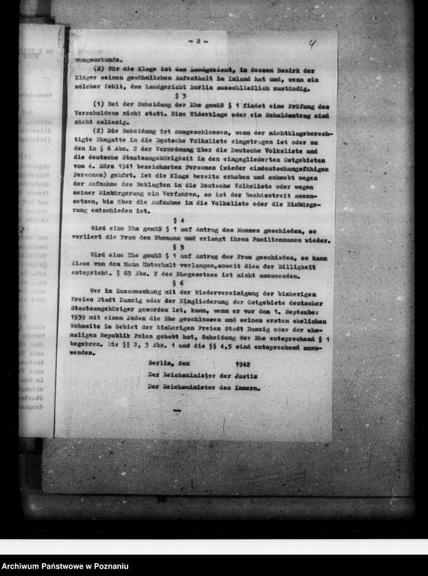 Obraz 10 z jednostki "13. Verordnung zum Reichsbürgergesetz. Verordnung über die Schutzangehörigkeit des Deutschen Reichs. Verordnung über die Staatsangehörigkeit auf Wiederruf"
