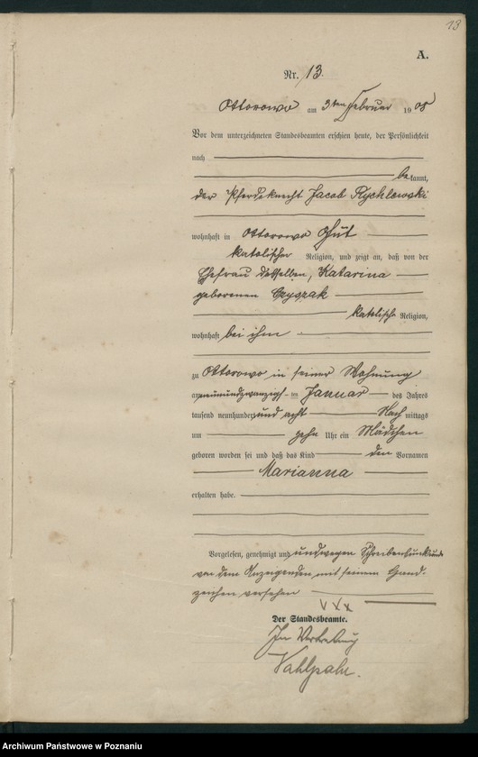Obraz 16 z jednostki "Geburts-Haupt-Register"
