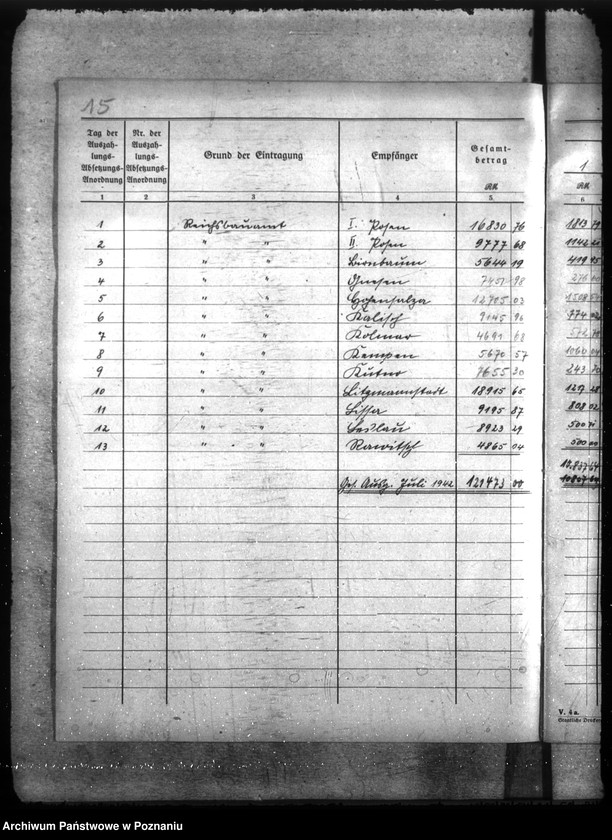 Obraz 19 z jednostki "Haupt - Haushaltsüberwachliste Rechnungsjahr 1942."