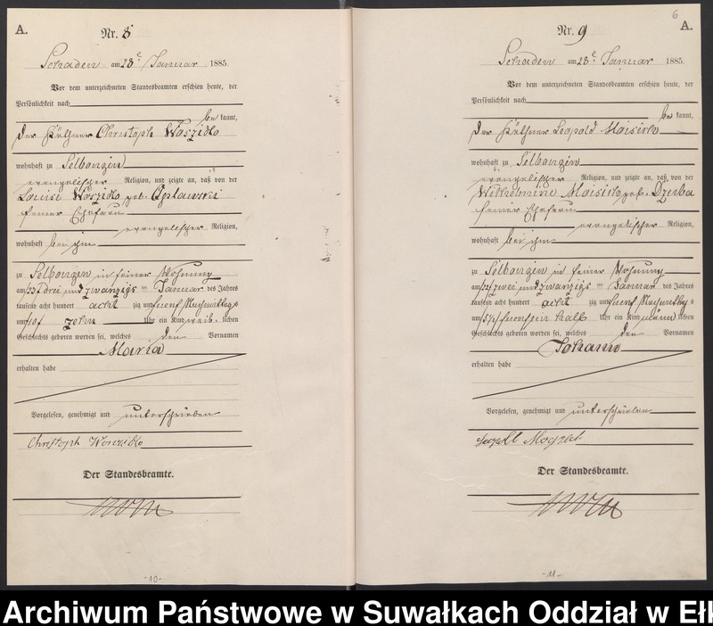 image.from.unit.number "Geburts-Haupt-Register des Königlich Preussischen Standes-Amtes Schaden Kreis Sensburg"