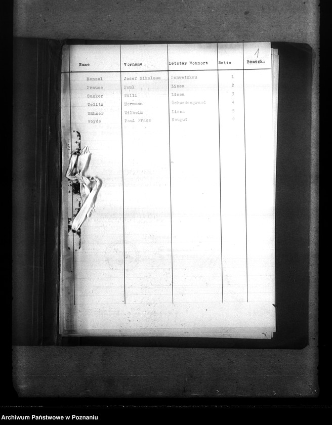 Obraz 5 z jednostki "Wykazy miejscowych Niemców, którzy zginęli w 1939 roku. Kreis Lissa (Leszno)"