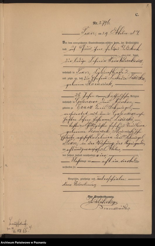 Obraz 11 z jednostki "Księga miejscowa zgonów tom VI"