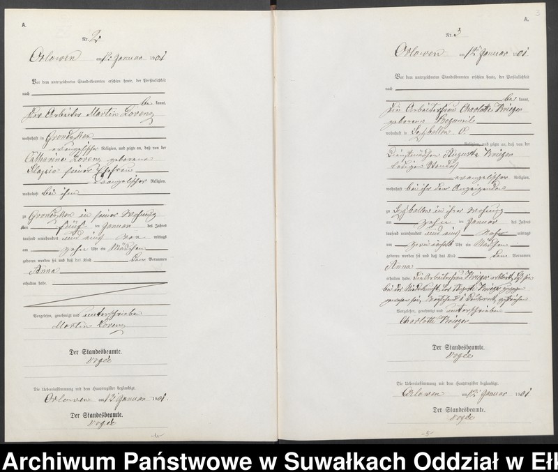 image.from.unit.number "Geburts-Neben-Register des Preussischen Standes-Amtes Orlowen Kreis Loetzen"