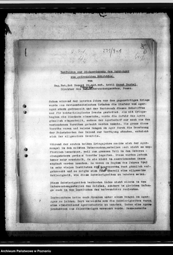 Obraz 10 z jednostki "Veterinäruntersuchungsamt. Bekämpfung der Viehseuchen. Tiergesundheitsamt der Landesbauernschaft"