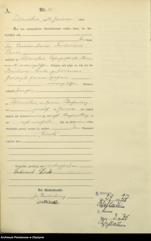 image.from.unit.number "Geburts-Haupt-Register Tom I,Nr 1 - 399"