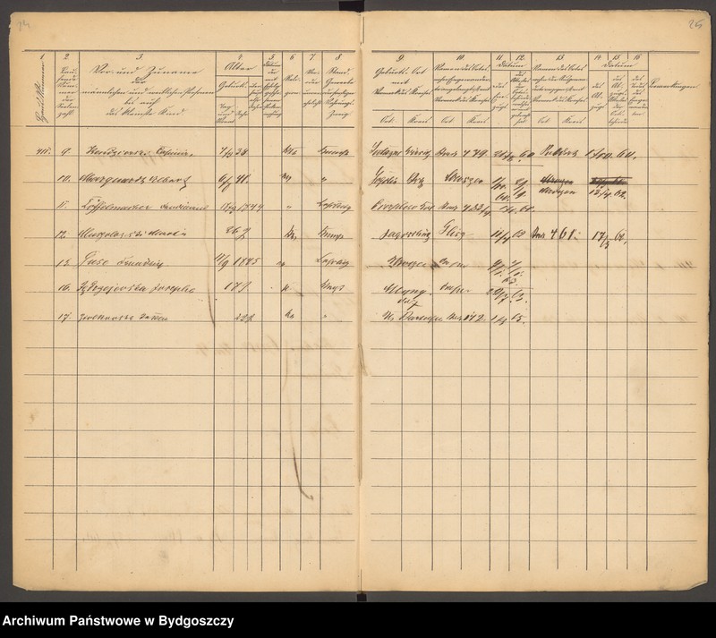 image.from.unit.number "[Liste der sämmtlichen Civil - Einwohner zu Bromberg aufgenommen Nr 409-461]"
