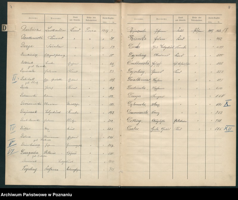 Obraz 7 z jednostki "Spis alfabetyczny zgonów za 1907"