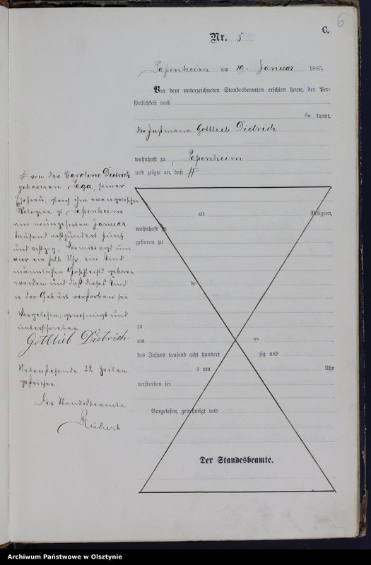 image.from.unit.number "Sterbe-Haupt-Register Nr 1 - 101"