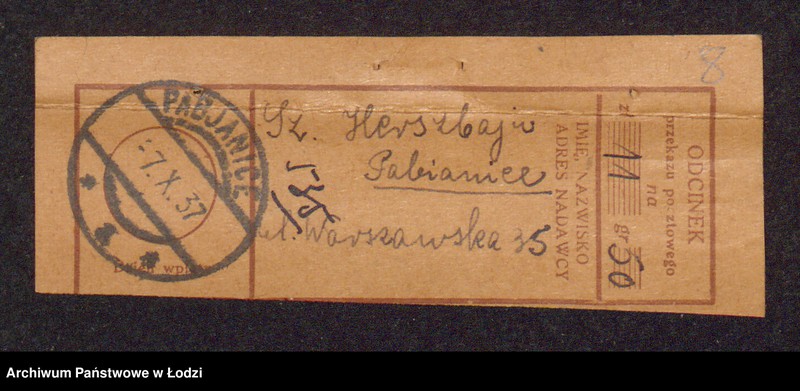 Obraz 10 z jednostki "Szulem Herszbajn- wyrób i sprzedaż manufaktury w Pabianicach"