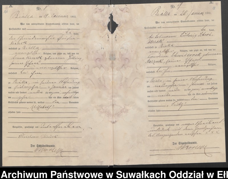 image.from.unit.number "[Geburts-Haupt-Register des Königlichen Preussischen Standes-Amtes Bialla Kreis Johannisburg]"