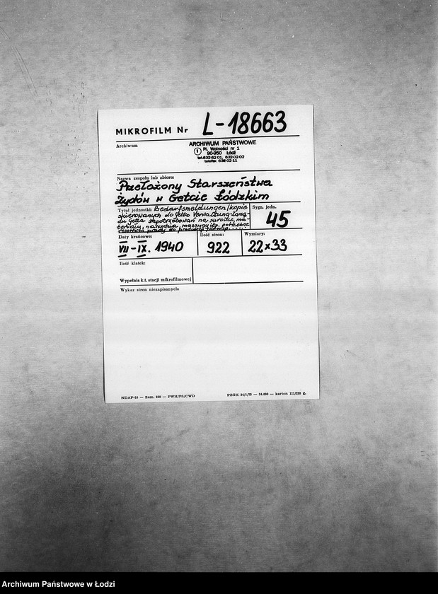 Obraz 2 z jednostki "Bedarfsmeldungen [Kopie skierowanych do Getto Verwaltung (Zarządu Getta) zapotrzebowań na surowce, materiały, narzędzia, maszyny itp. potrzebne resortom pracy do produkcji]"