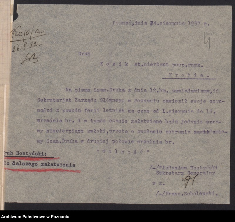 Obraz 8 z jednostki "Akta Koła Obrońców Lwowa i Małopolski Wsch. w Poznaniu."