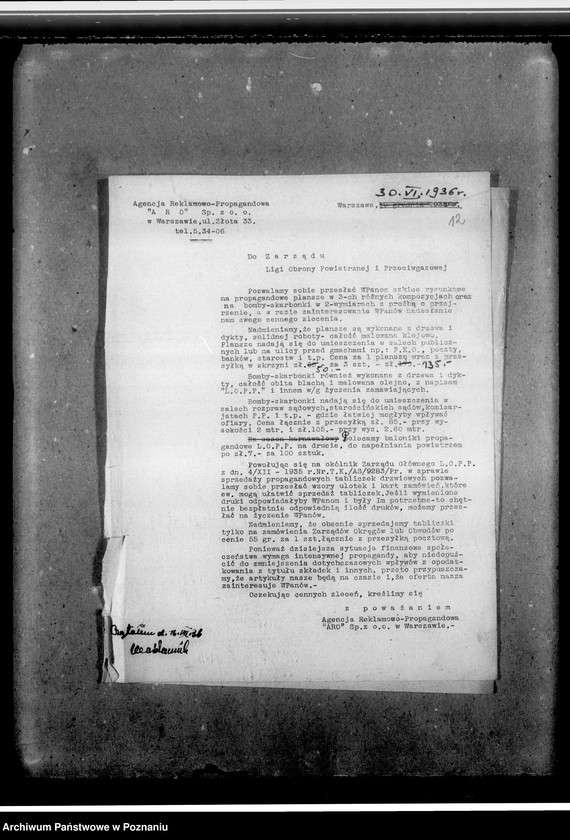 Obraz 16 z jednostki "Korespondencja: okólniki Poznańskiego Okręgu Wojewódzkiego. Sprawozdania z objazdu autokina. Szkice rysunkowe na plansze propagandowe"