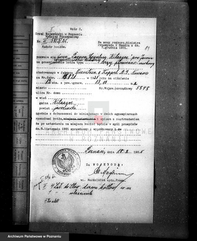 Obraz 15 z jednostki "Cegielnia Parowa w Witaszycach uruchomienie kolejki wąsko-torowej nr woj. kotła 5848"