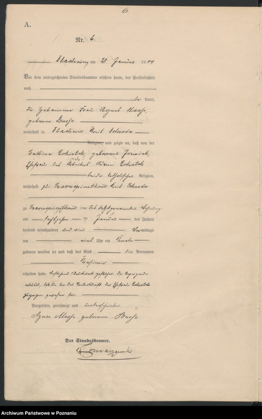Obraz 9 z jednostki "Geburts-Haupt-Register"
