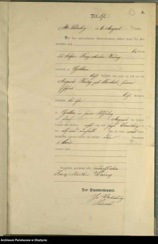 image.from.unit.number "Geburts-Haupt-Register Tom I,Nr 45 - 60"