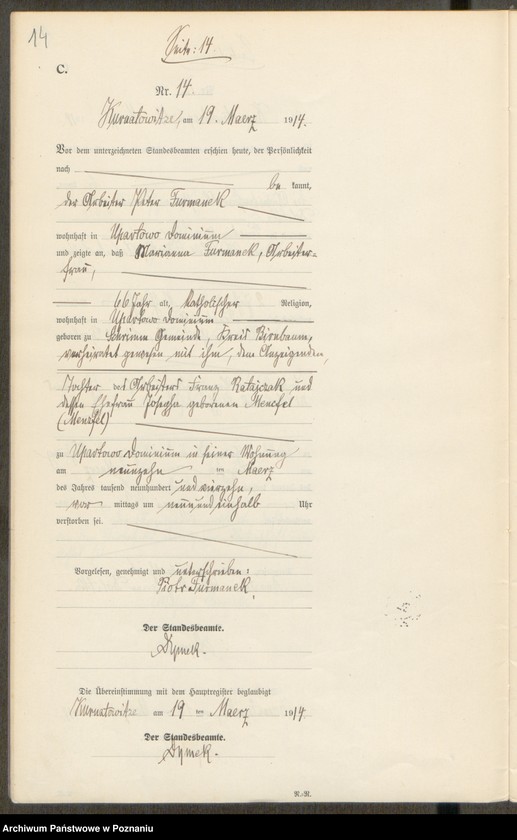 Obraz 16 z jednostki "Sterbe-Neben-Register"