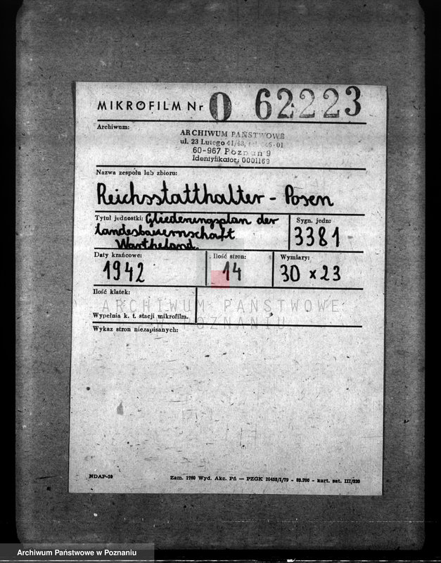 Obraz 2 z jednostki "Gliederungsplan der Landesbauernschaft Wartheland"