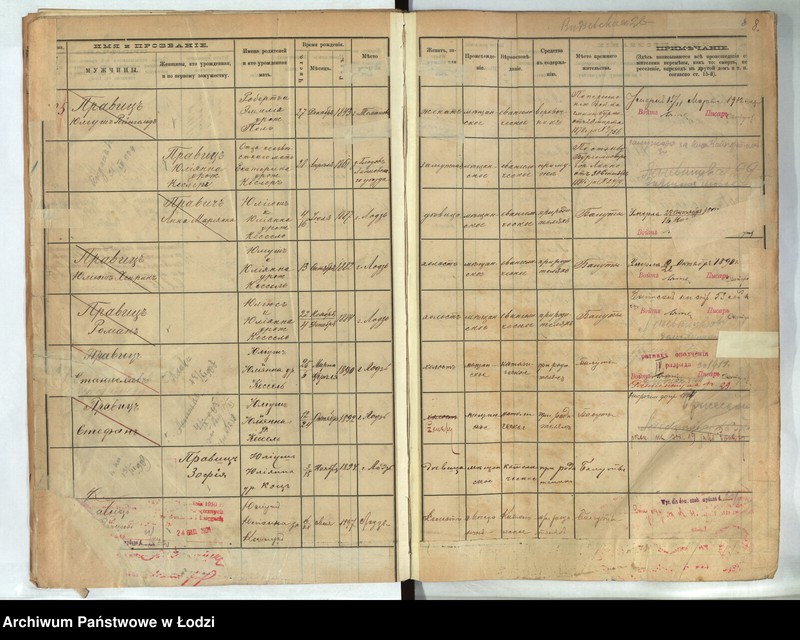 Obraz 8 z jednostki "[Księga ludności stałej m. Łodzi guberni piotrkowskiej - Dzielnicy Bałuty nr domu 95-115]"