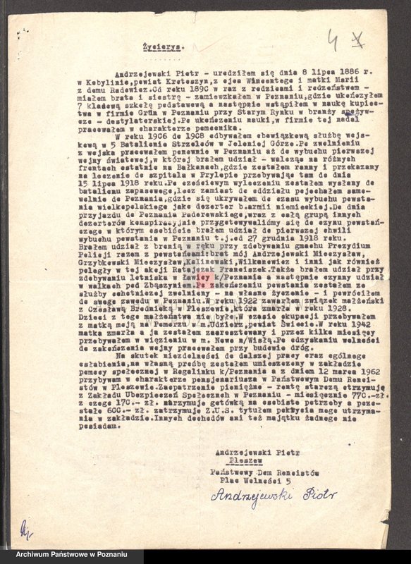 Obraz 12 z jednostki "Życiorysy powstańców wielkopolskich: A - tom ll /Andrzejewski Piotr - Augustyniak Szczepan/."