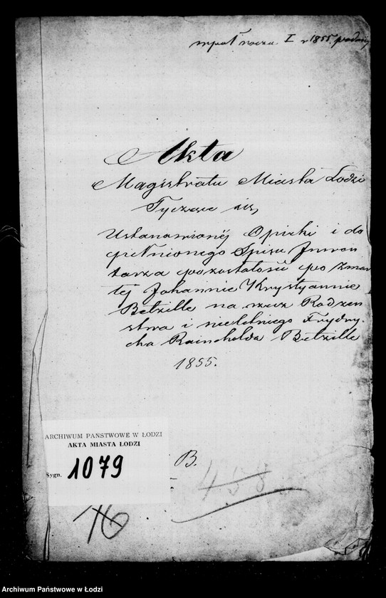 Obraz 4 z jednostki "Akta tyczące się ustanowienia opieki ustanowienia opieki i dopełnienia inwentarza pozostałości po Johannie Krystianie Betzille na rzecz rodzeństwa i nieletniego Frydrycha Reinholda Betzille "