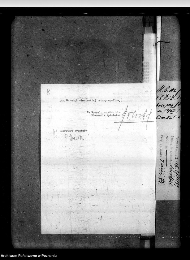 Obraz 13 z jednostki "Sprawy prawne dokumenty, wnioski i korespondencja z Departamentu Sprawiedliwości"