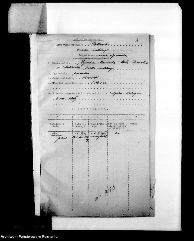 Obraz 4 z jednostki "Prywatna Szkoła Powszechna z niemieckim językiem nauczania- Siedleczek powiat Środa"