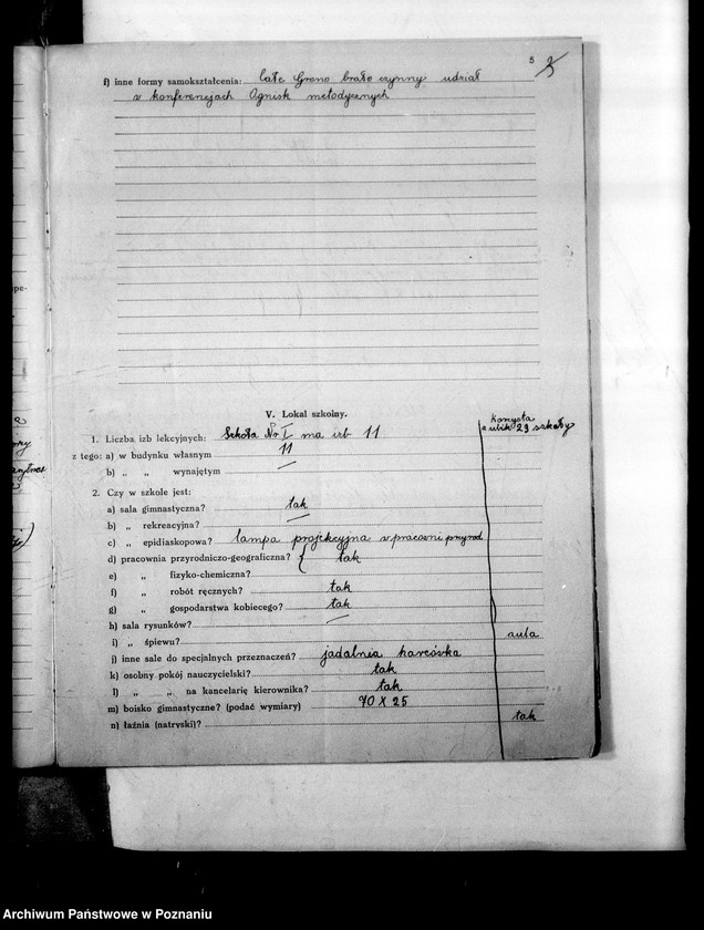 Obraz 9 z jednostki "Sprawozdanie roczne szkół powszechnych na terenie miasta Poznania"