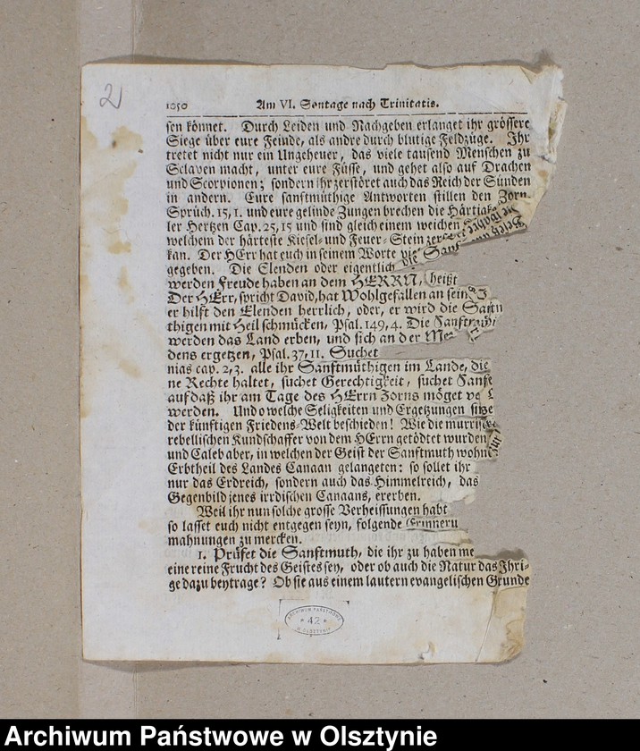 Obraz z jednostki "1. Predikte im Jahre 1728 /Bruchstück/ 2.Amtsblätter pro 1842-1848 3. Lieder, Couplete usw. nach d. 1871 J. 4. Zeitungsausschnitte 1932"