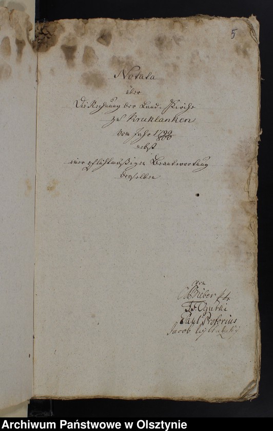 image.from.unit.number "Jahr Kirchen Rechnung der Kirchen zu Kruklanken aller Einnahme und Ausgabe wie auch Bau-Rechnung"