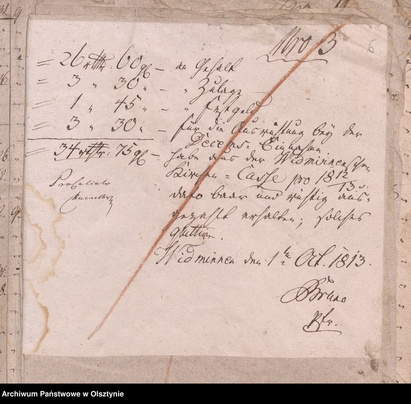 image.from.unit.number "Beläge zur 1812/1813 Jahres Kirchen Rechnung von Widminnen"