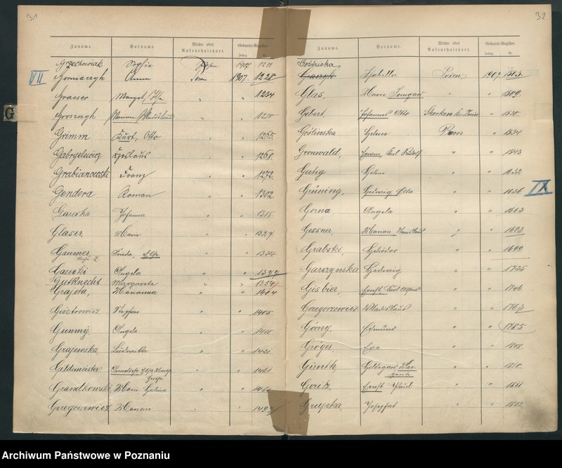 Obraz 20 z jednostki "Spis alfabetyczny urodzeń za 1907"