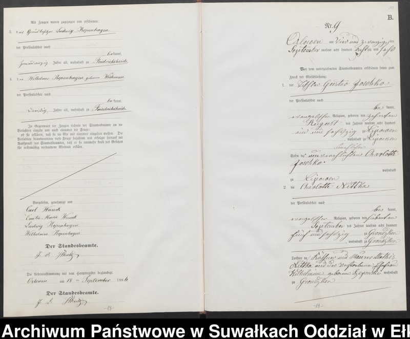 image.from.unit.number "Heiraths-Neben-Register des Preussischen Standes-Amtes Orlowen Kreis Loetzen für das Jahr 1886"