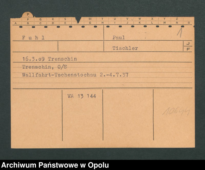 Obraz 3 z jednostki "[Fuhl Paul, ur. 16.3.1909 Trentschin]"