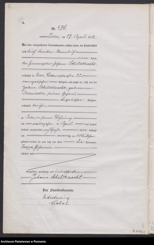 Obraz 4 z jednostki "Księga miejscowa urodzeń tom II [Rejestr główny urodzeń]"