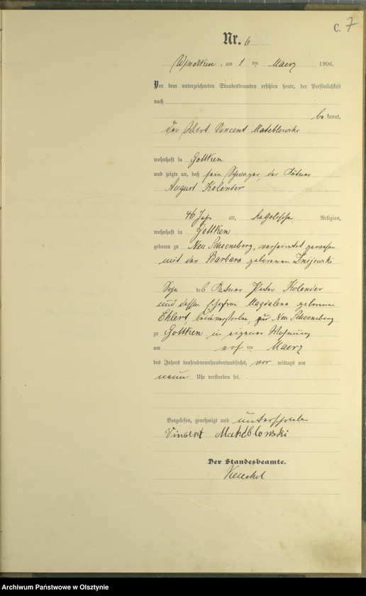 image.from.unit.number "Sterbe-Haupt-Register Nr 1 - 40"