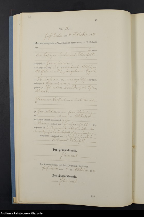 image.from.unit.number "Sterbe-Neben-Register Nr 1 - 22"