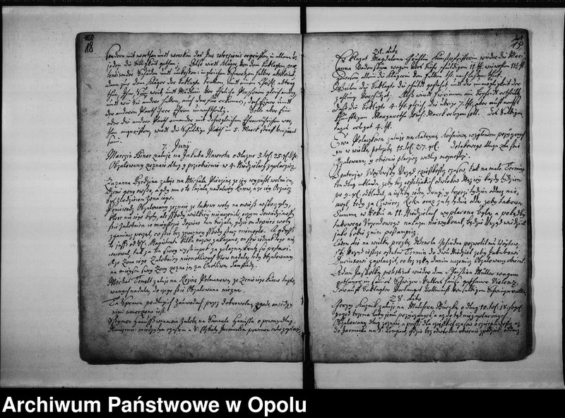 image.from.unit.number "["Protoculum" urzędu wójtowskiego miasta Opola (prowadzony przez hrabiego Jerzego Adama z Gaszyny, hetmana krajowego księcia opolsko - raciborskiego).]"