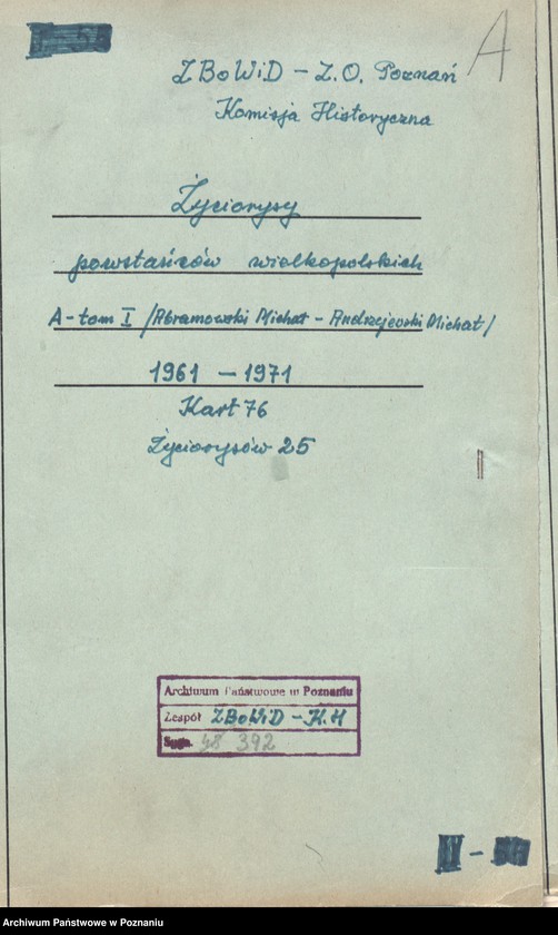 Obraz 7 z jednostki "Życiorysy powstańców wielkopolskich: A - tom l /Abramowski - Andrzejewski/."