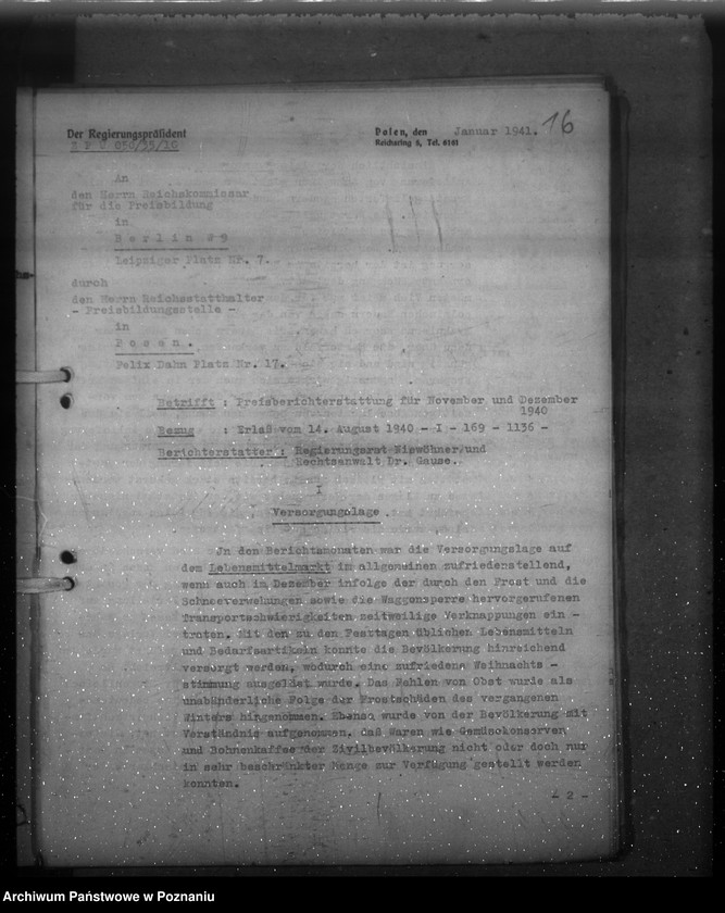 Obraz 20 z jednostki "Preisbildung und Preisüberwachung - [Preispolitische Lageberichte]"