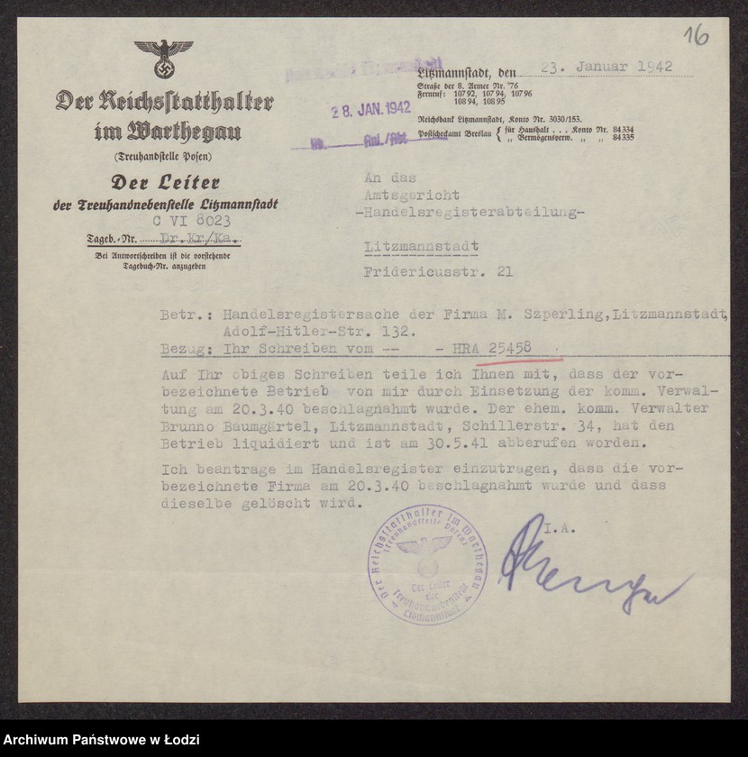 Obraz 18 z jednostki "Mendel Szperling- sprzedaż surowców włókienniczych i wyrób przędzy"