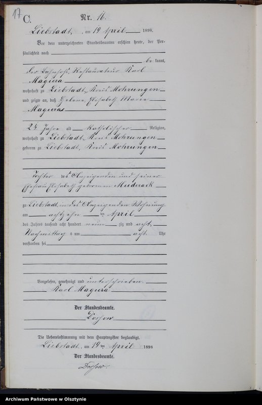 image.from.unit.number "Sterbe-Neben-Register Nr 1 - 46"