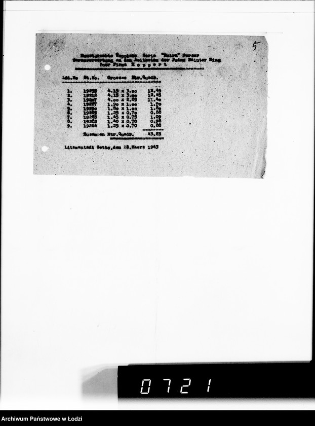 Obraz 9 z jednostki "Warenverwertung am Lager 91. [Aufträge] 6401-6600"