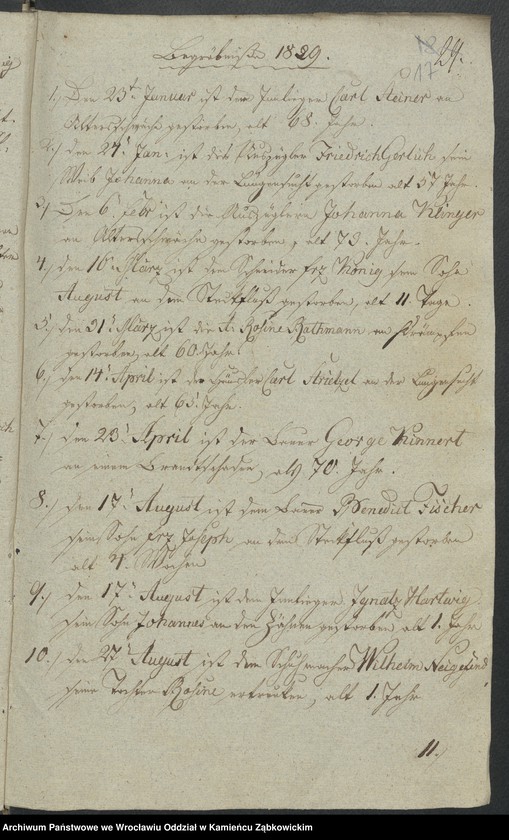 image.from.unit.number "Amtsgericht Schweidnitz Duplicate der Kirchenbücher von Gross Märzdorf"