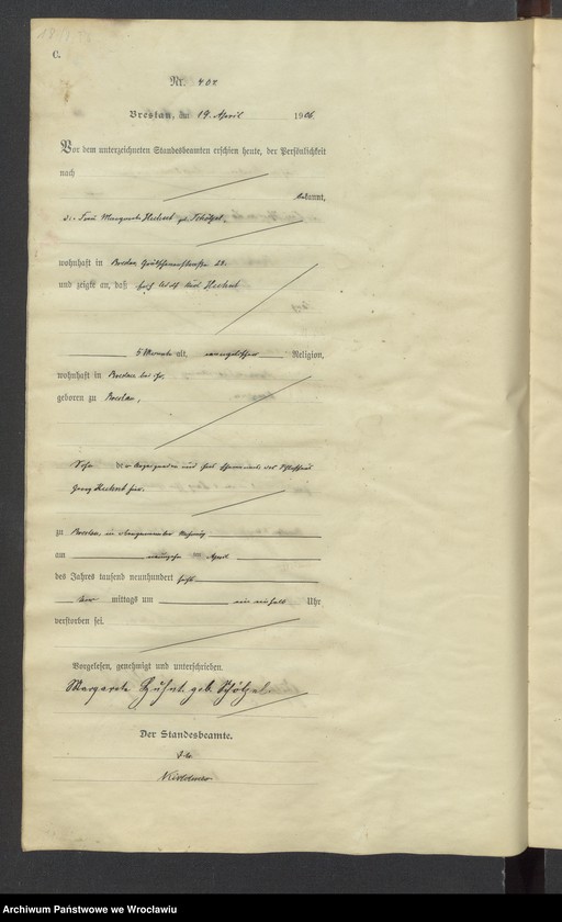 image.from.unit.number "Sterbe-Haupt-Register Breslau IV 1906 Band 2"